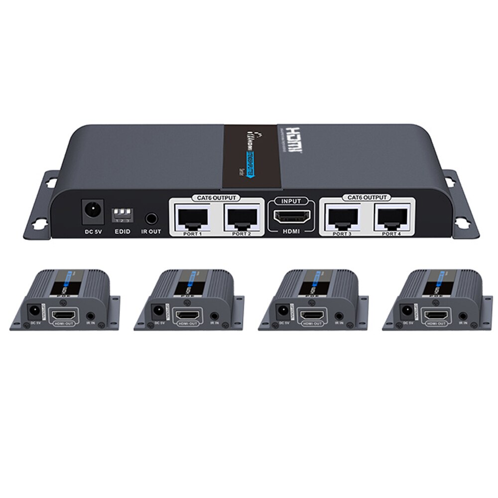 LKV714Pro HDMI ͽٴ ø, UTP cat5e, cat6 ̺, IR , 1 ۽ű, 4 ű, EDID , ִ 40m, 1X4